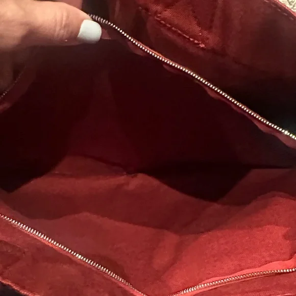 Hermes Red Canvas Tote Bag - Picture 5 of 13